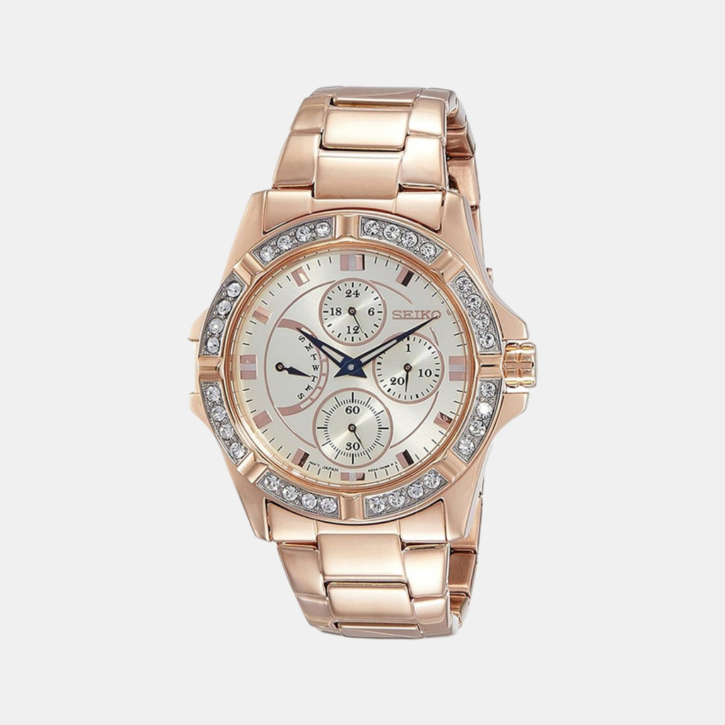 Seiko Round White Chronograph watch