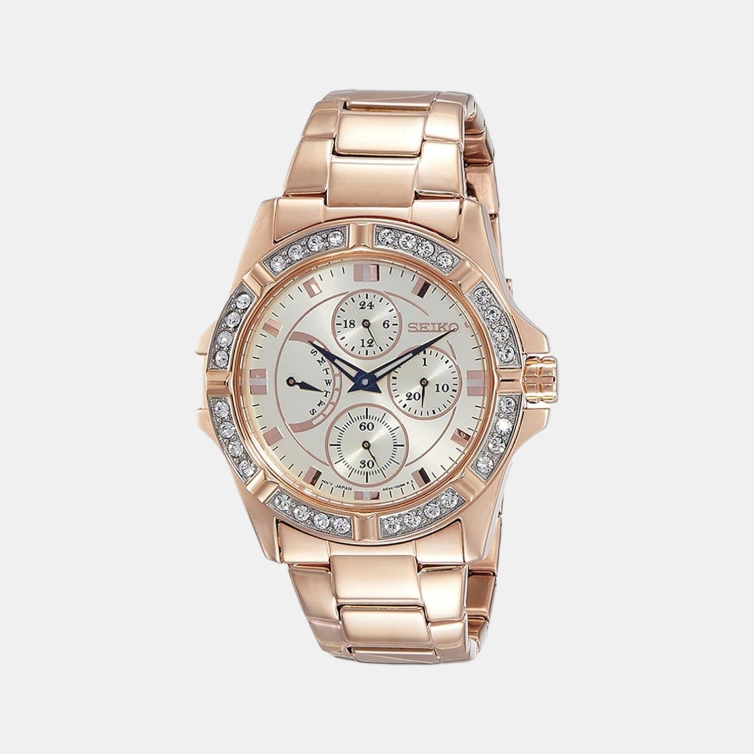 Seiko Round White Chronograph watch