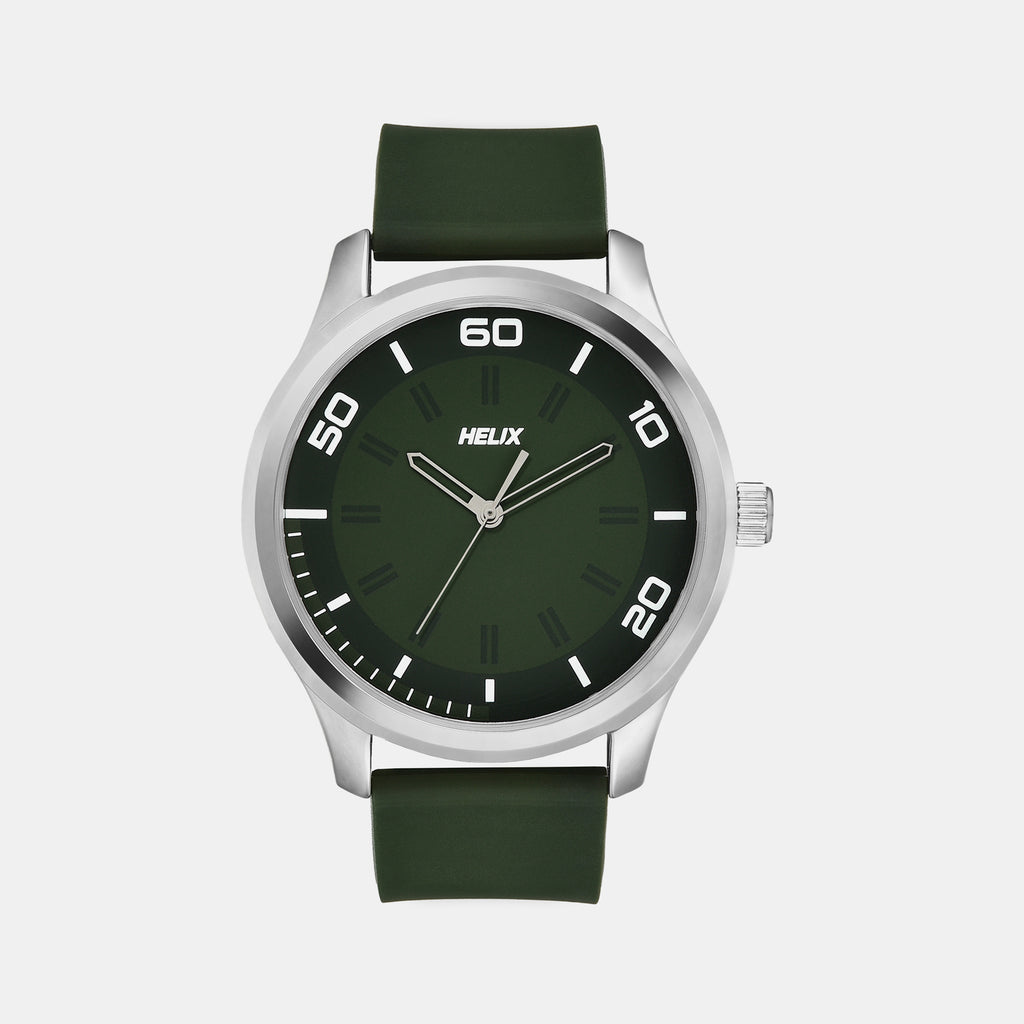 Helix Round Green Analog watch