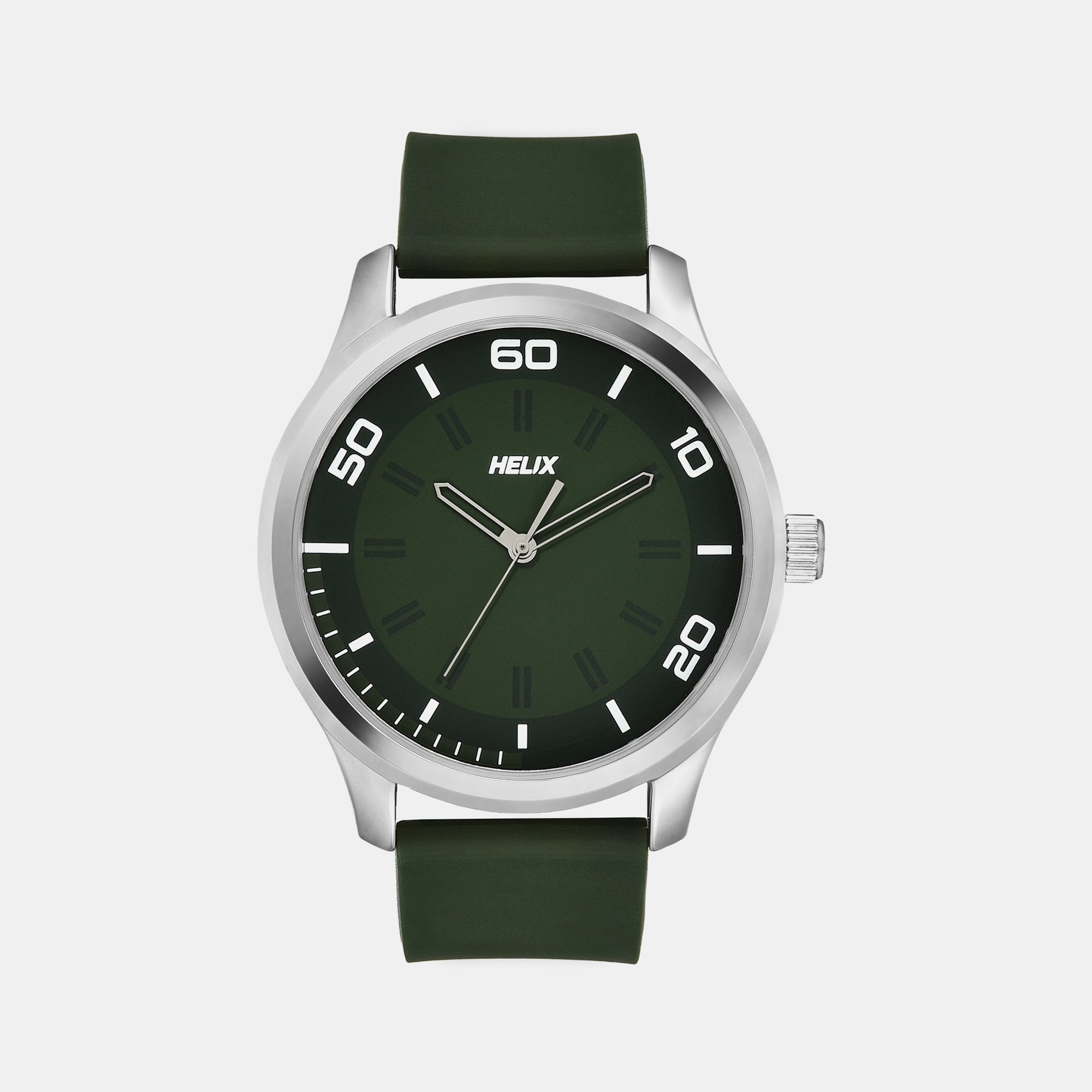 Helix Round Green Analog watch