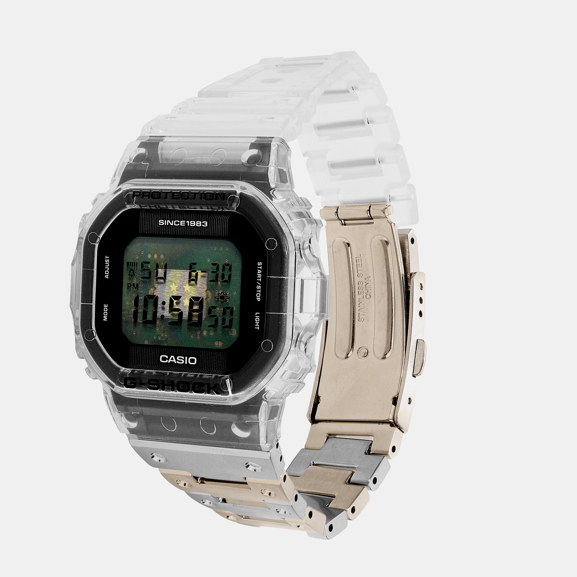 Casio g shock sales black stainless steel