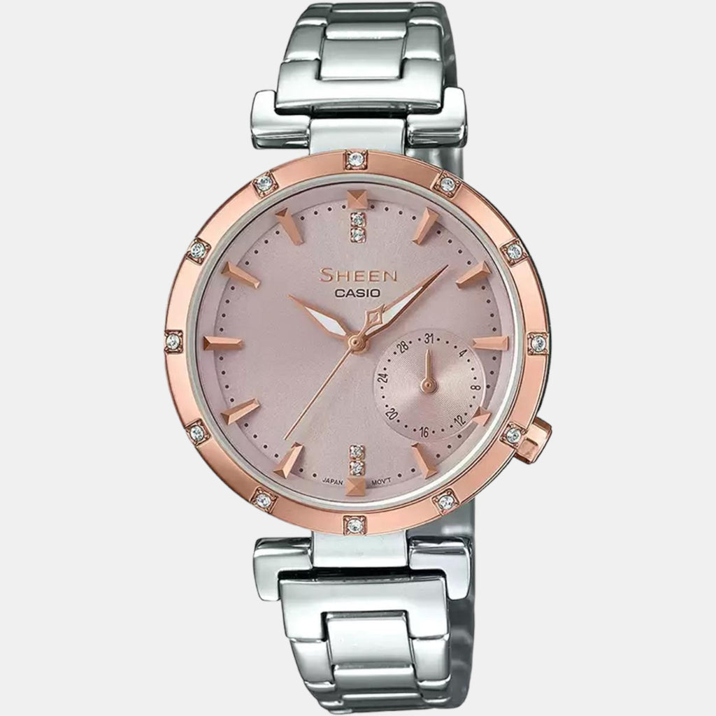 Sheen Women Quartz Pink Dial Chronograph Stainless Steel Watch SX225