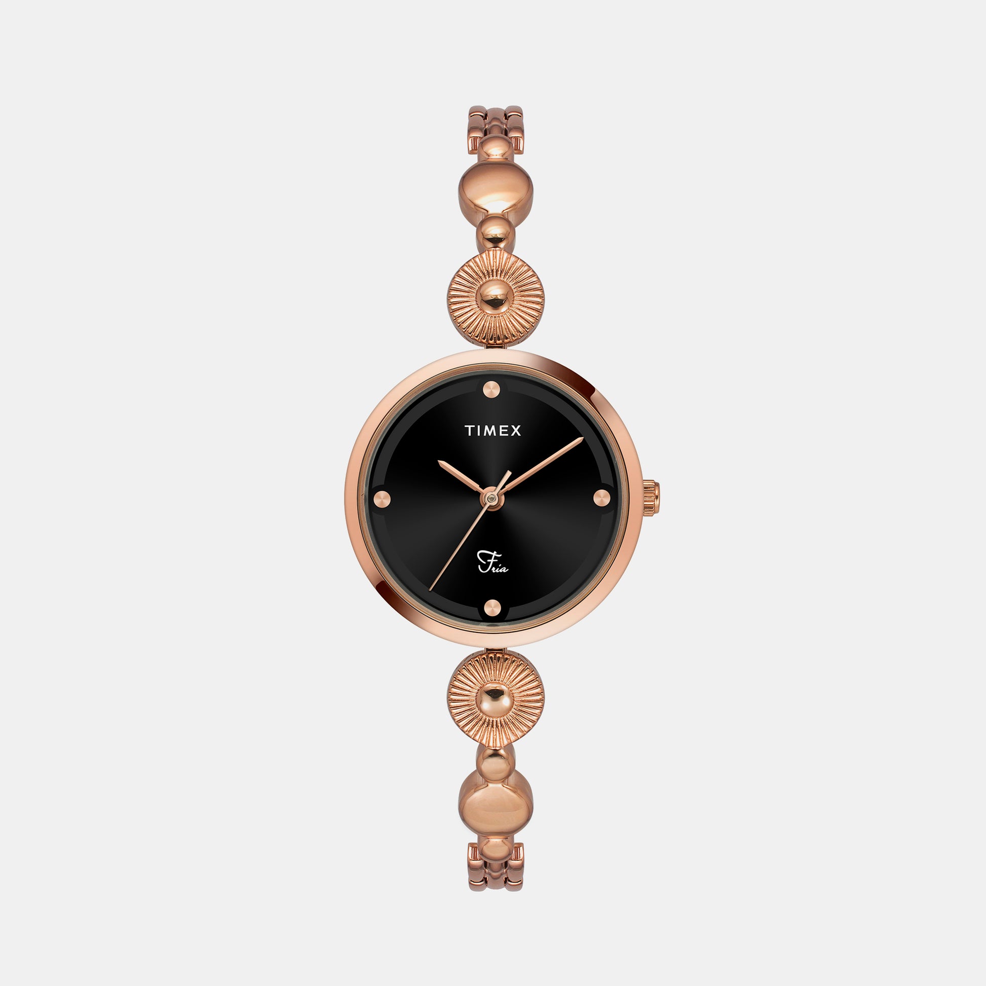 Fria Female Black Analog Brass Watch TWEL18203