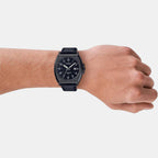 Enticer Men Quartz Black Dial Analog Leather Watch A2120