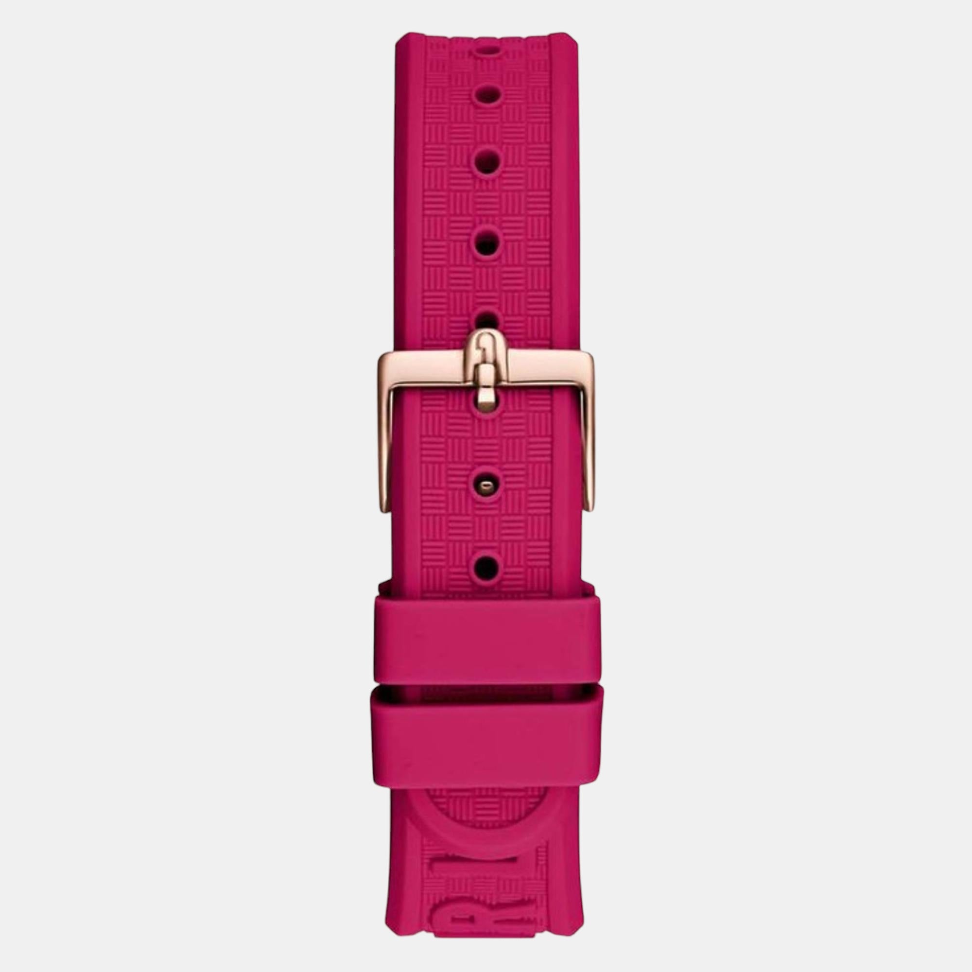 Women Quartz Pink Dial Chronograph Silicone Watch WW00036008L3