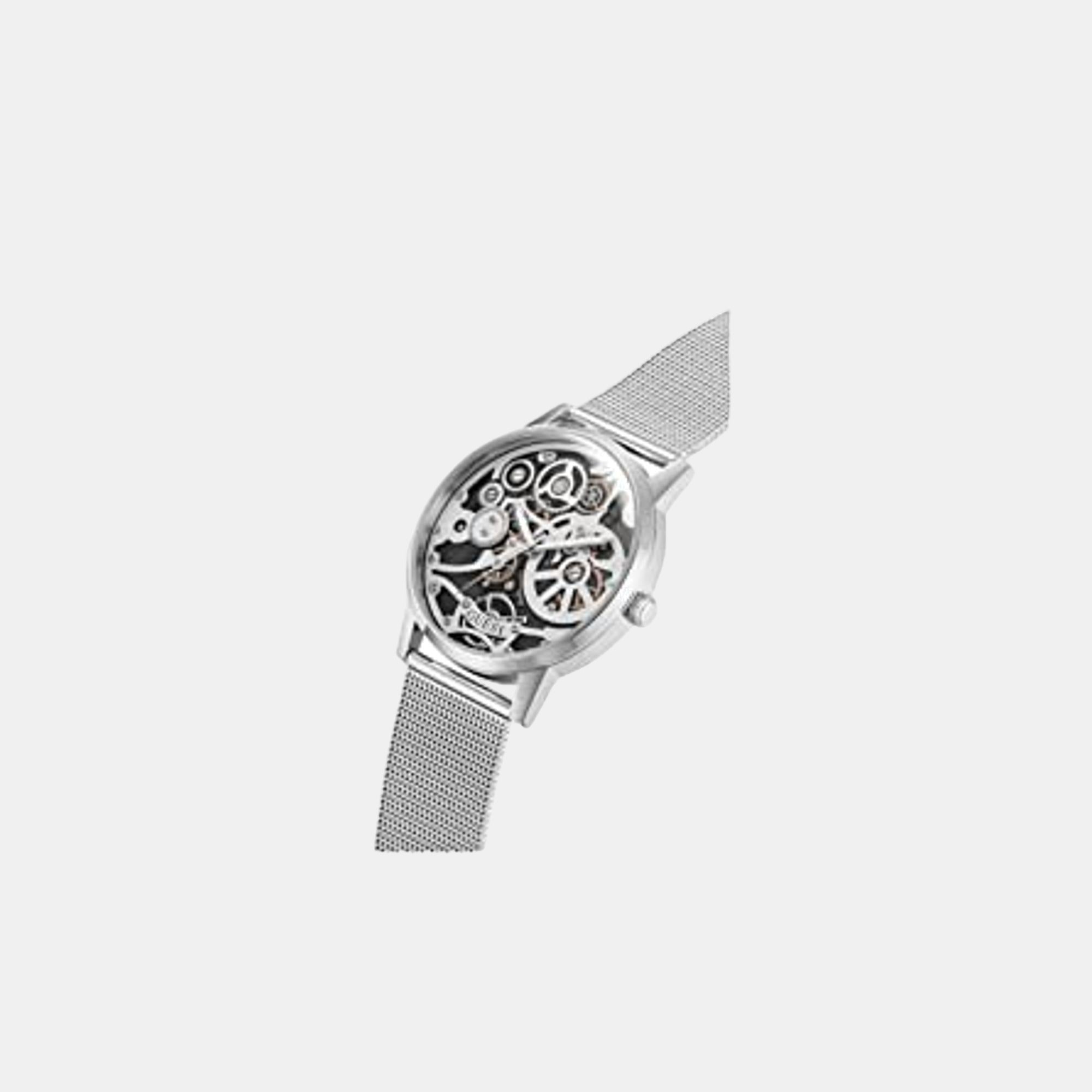 Women Quartz Silver Dial Analog Stainless Steel Watch GW0538G1