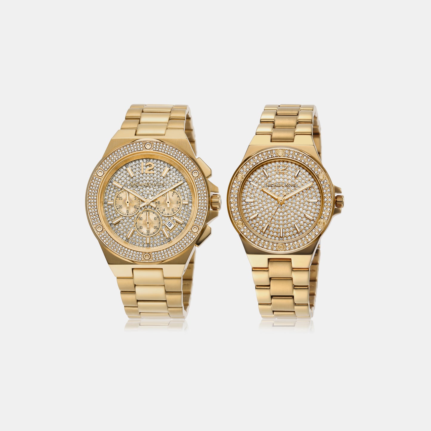 Couple Gold Chronograph Stainless Steel Watch MK1061SET