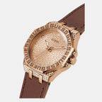 Insignia Women Quartz Rose Gold Dial Analog Leather Watch GW0547L2