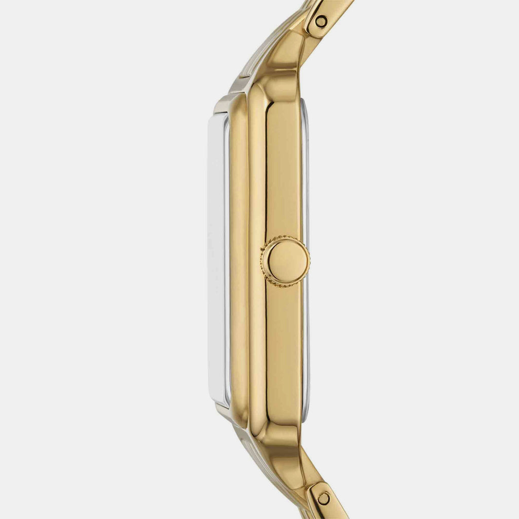 Fossil Women Rectangular Gold watch