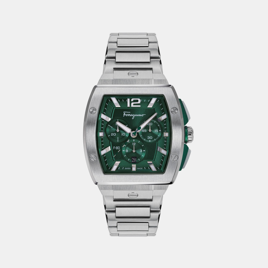 Ferragamo Tonneau Green Chronograph watch