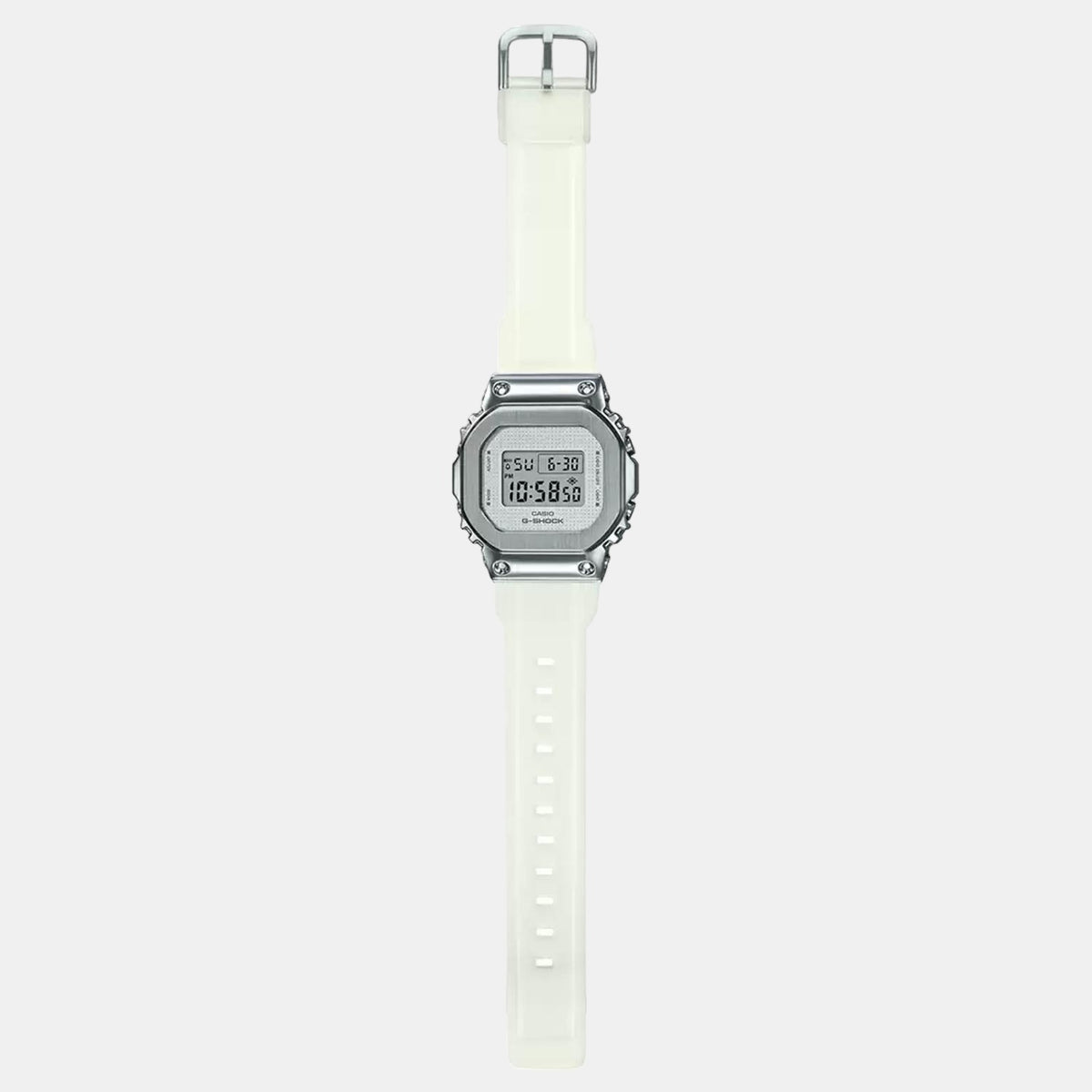 G-Shock Women Quartz Silver Dial Digital Resin Watch G1104