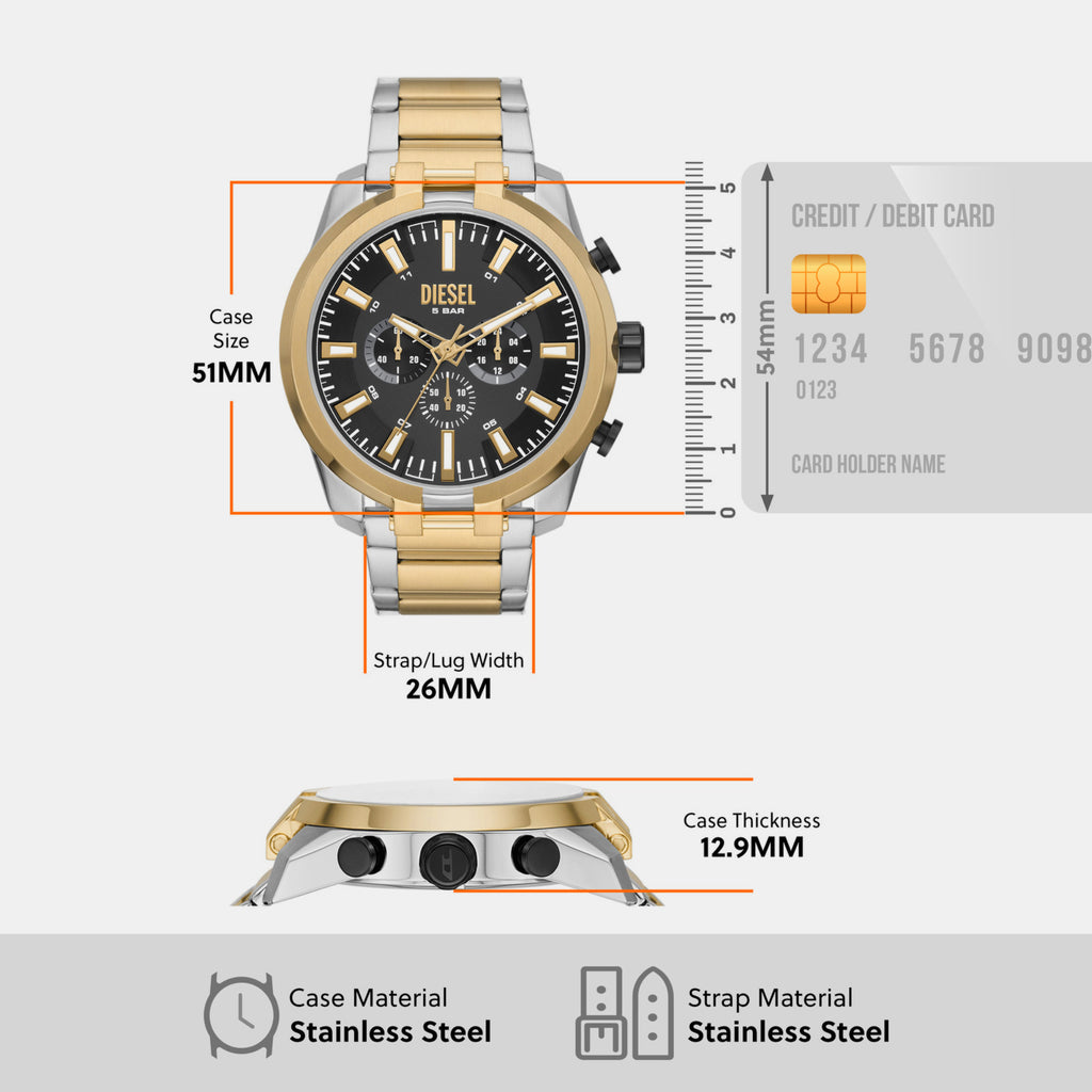 Diesel Stainless Steel Round watch
