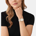 Lennox Women Quartz Silver Dial Analog Stainless Steel Watch MK7338