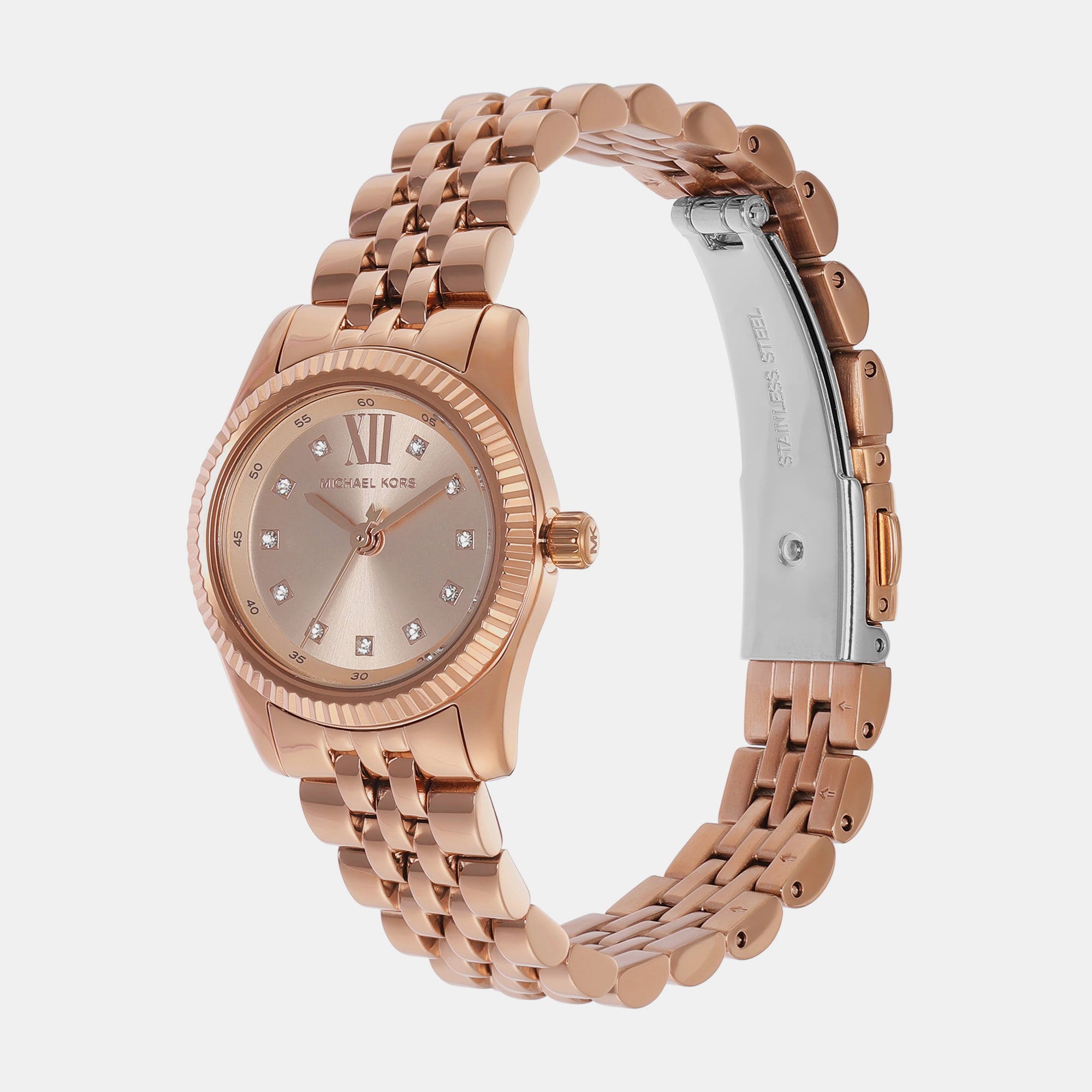 Female Rose Gold Analog Stainless Steel Watch MK4739 – Just In Time