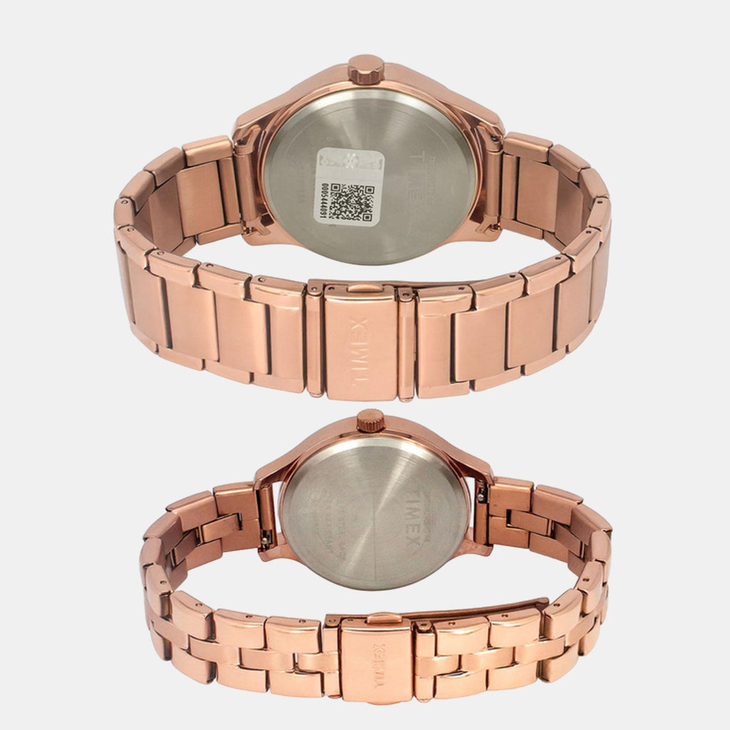 Fashion Couple Quartz Blue Dial Chronograph Stainless Steel Watch TW00PR290