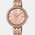 Sheen Women Quartz Rose Gold Dial Analog Stainless Steel Watch SX243