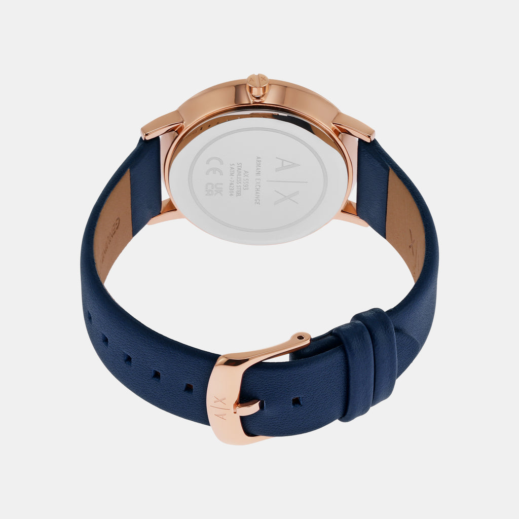 Armani Exchange Leather Rose Gold watch
