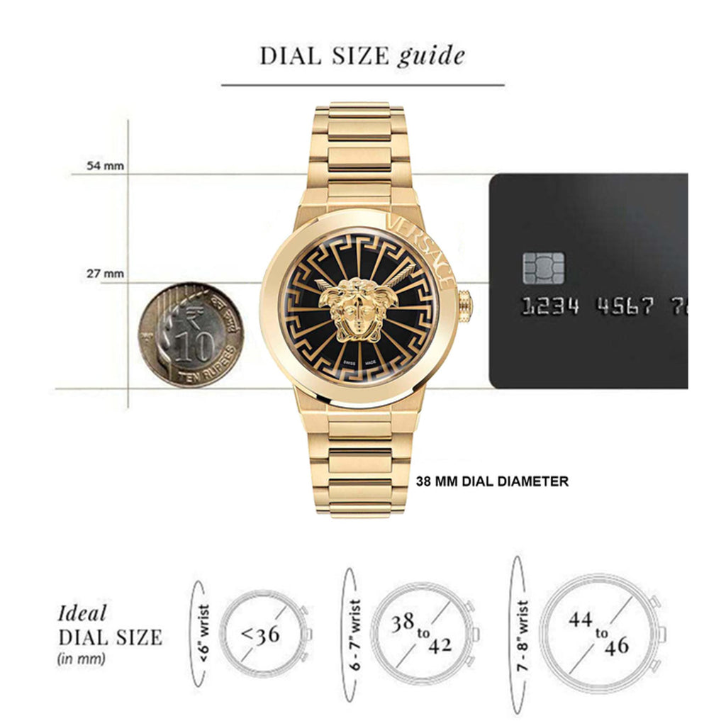 Medusa Infinite Women Quartz Black Dial Analog Stainless Steel Watch VE3F00522