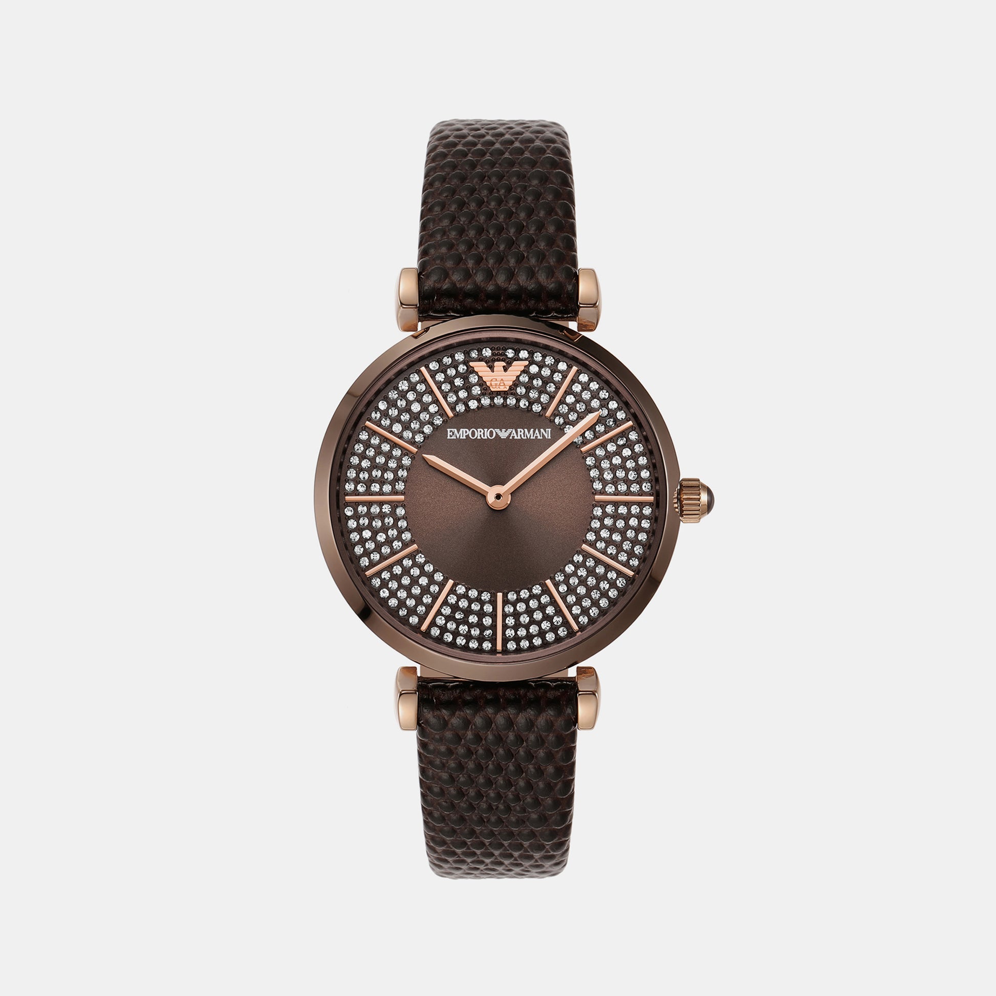 Female Brown Analog Leather Watch AR11565