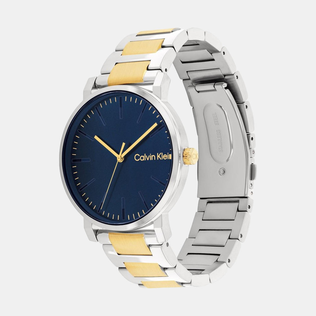 Ck Slate Men Quartz Blue Dial Analog Stainless Steel Watch 25200258