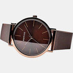 Bering Unisex Round Brown watch