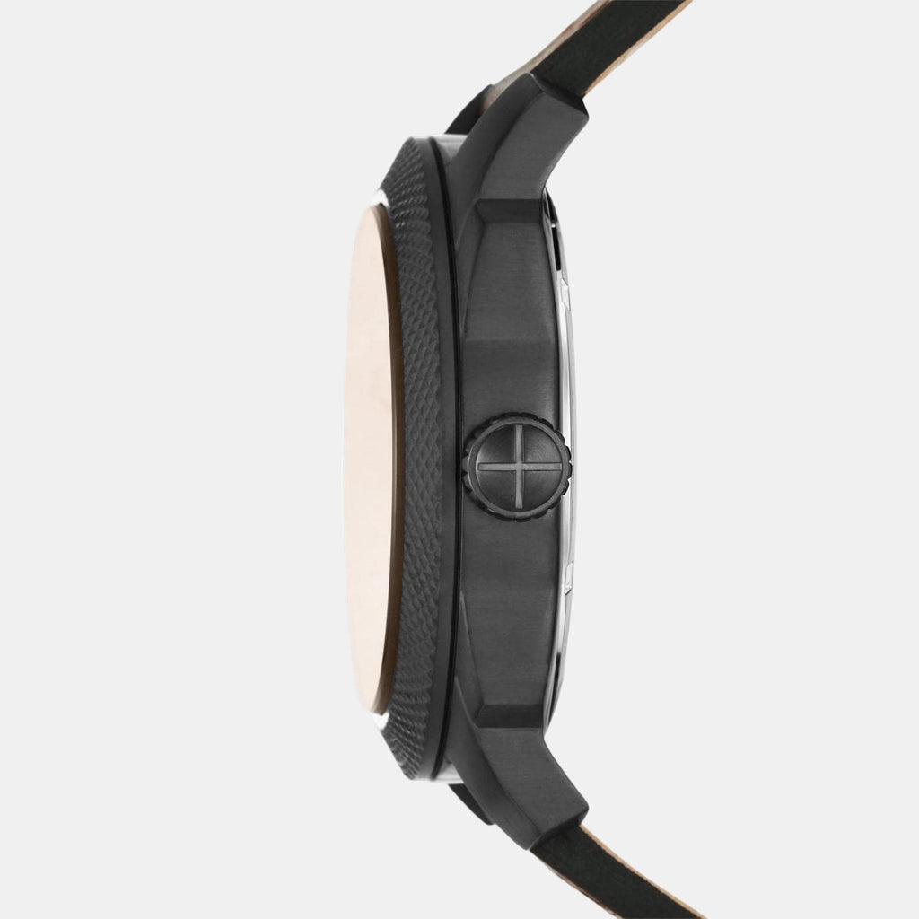 Machine Men Quartz Black Dial Analog Leather Watch FS5972