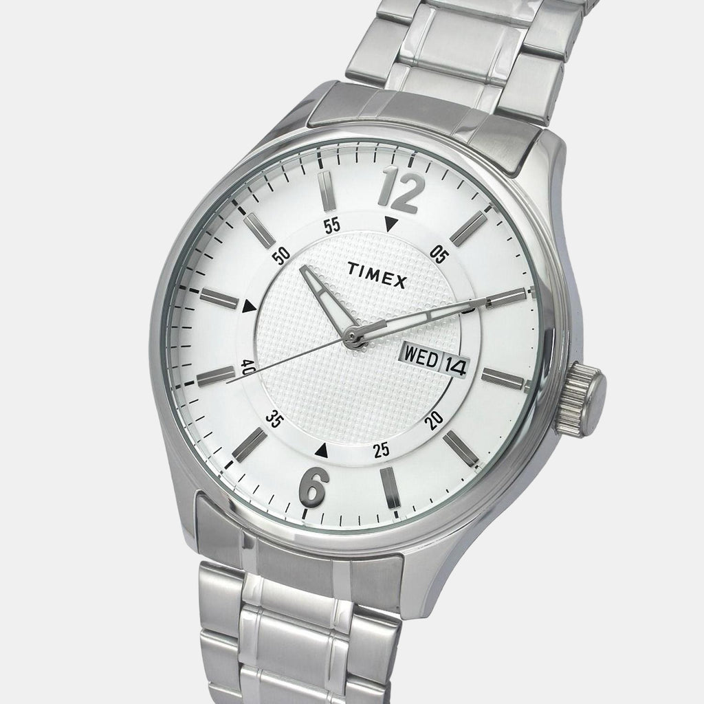 Timex Reno Timex Men Quartz White Dial Analog Stainless Steel Watch TWEG19803 ...