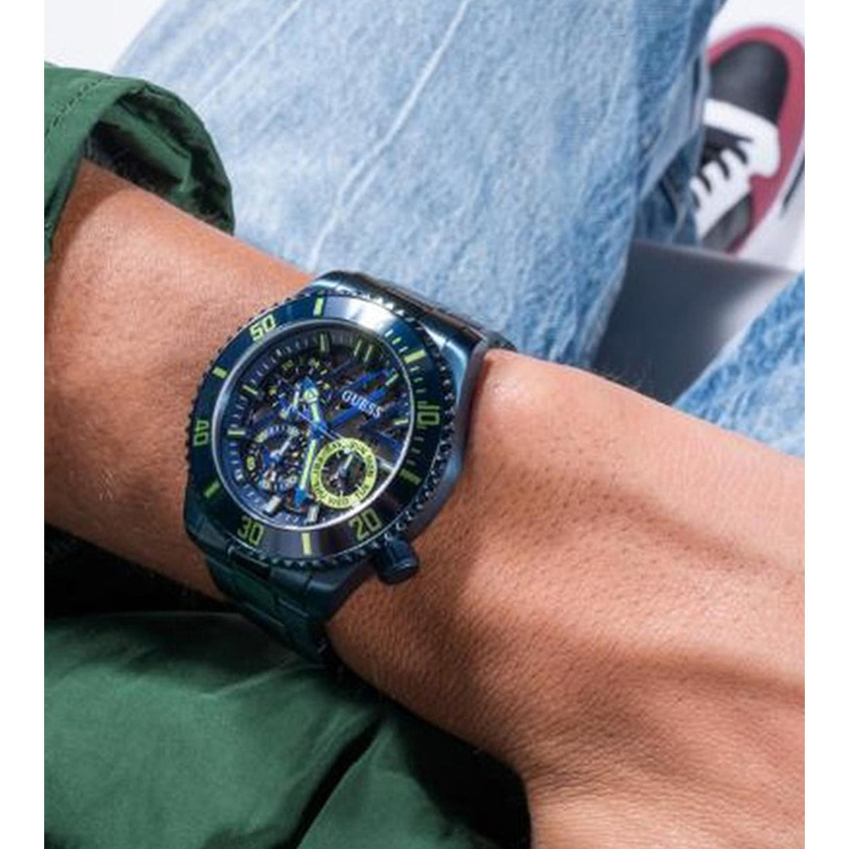 Axle Men Quartz Blue Dial Chronograph Stainless Steel Watch GW0488G4