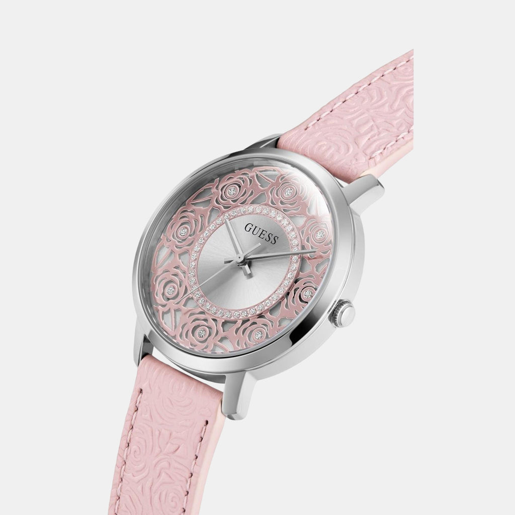 Dahila Women Quartz Pink Dial Analog Leather Watch GW0529L1