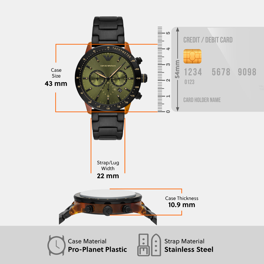 Emporio Armani 43 mm Black Quartz watch