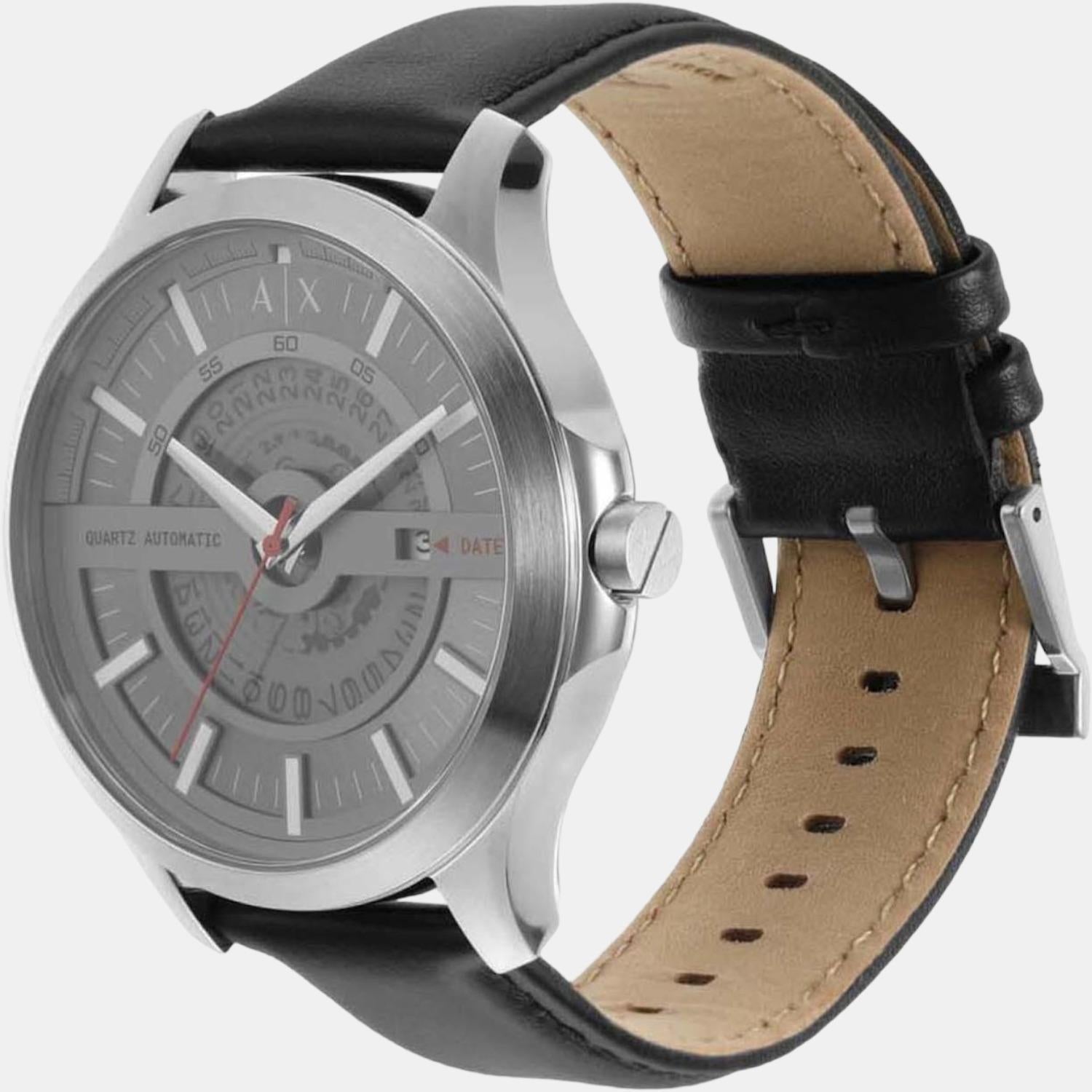 Unisex Grey Analog Leather Automatic Watch AX2445 – Just In Time