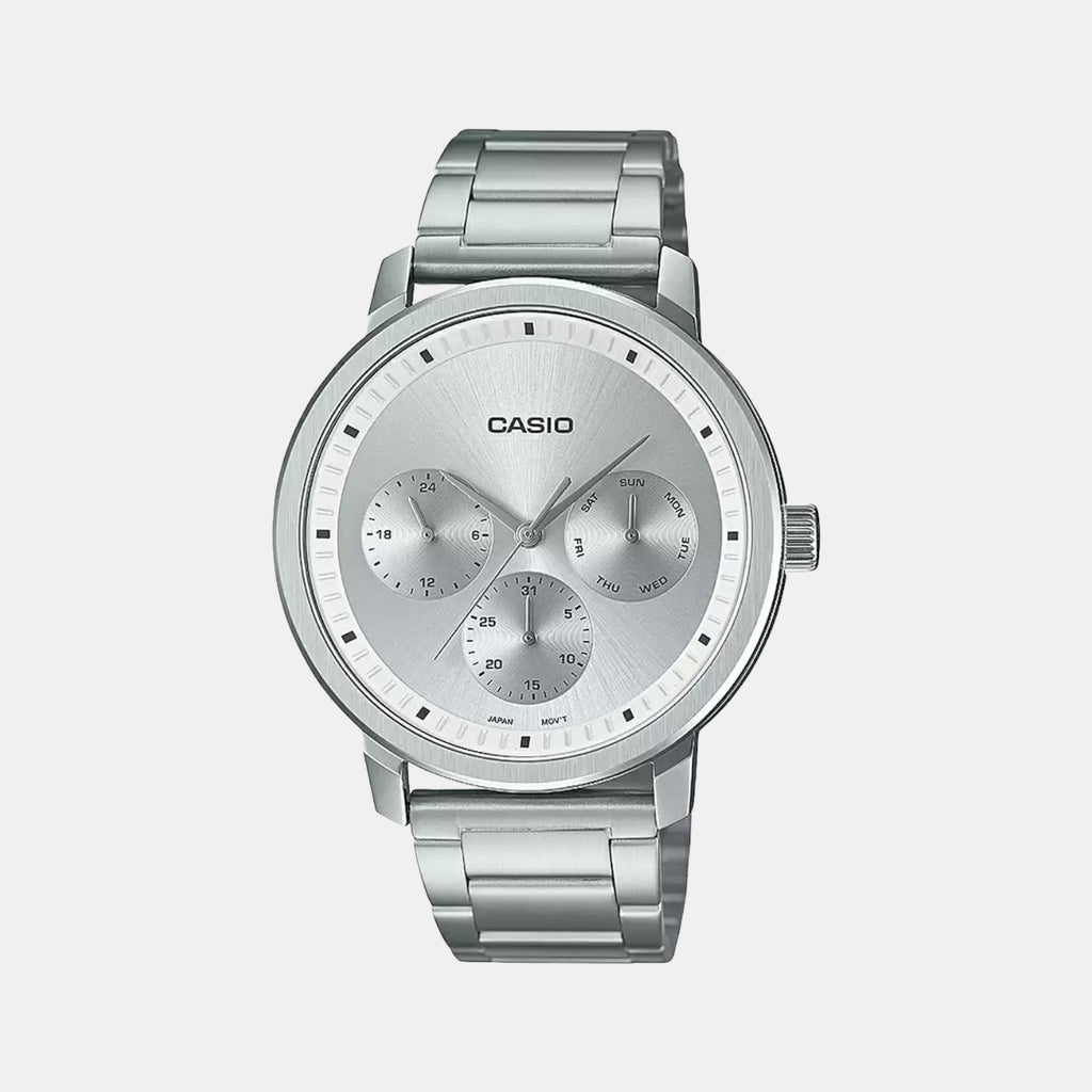 Casio Round Silver Chronograph watch