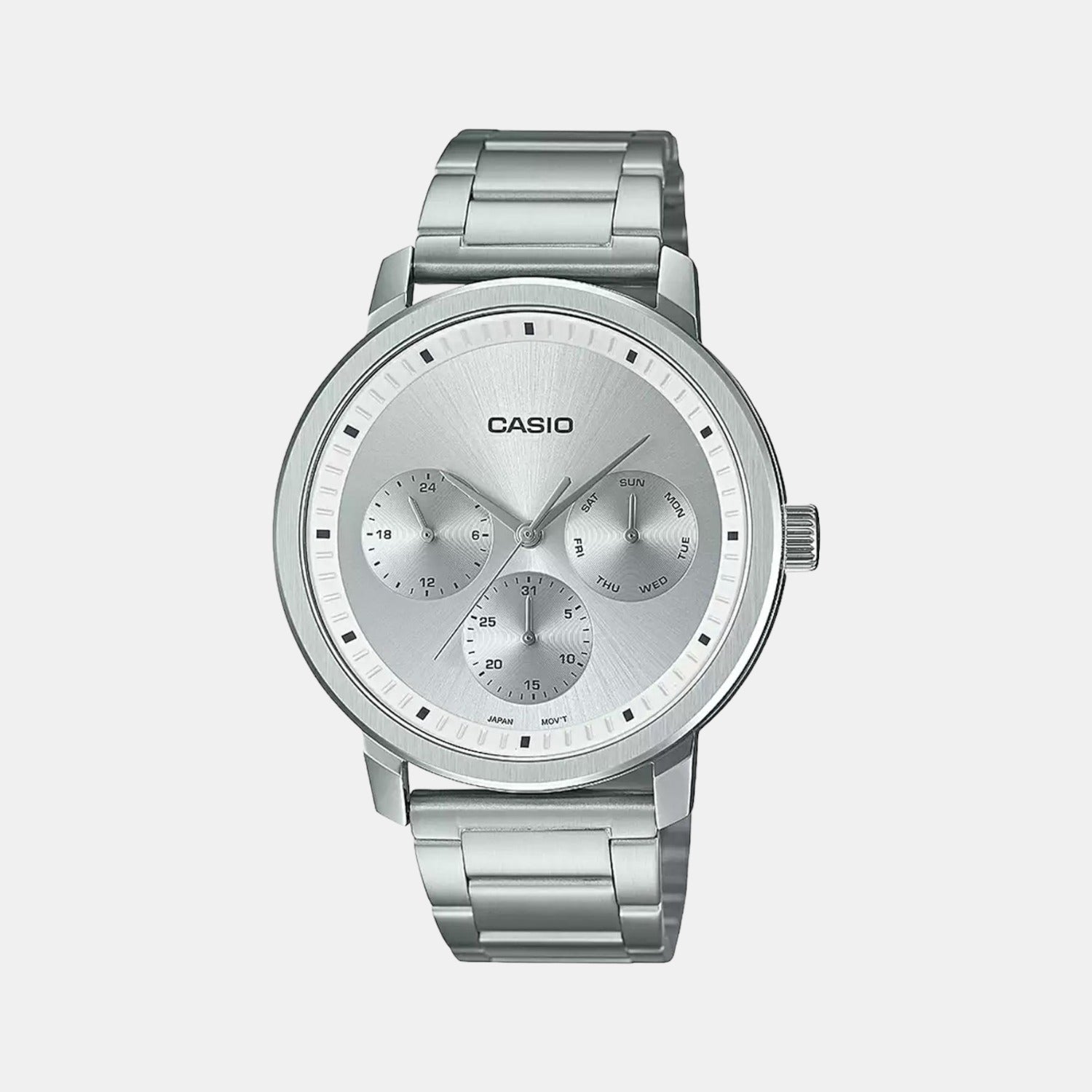 Casio Round Silver Chronograph watch