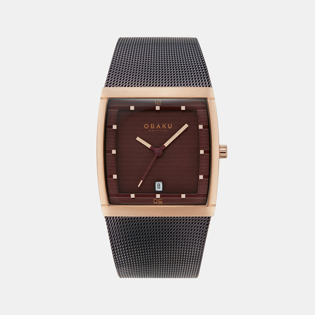 Obaku Square Brown Analog watch