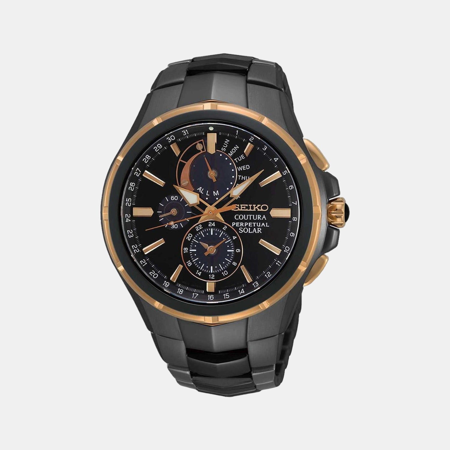 Seiko Round Black Chronograph watch