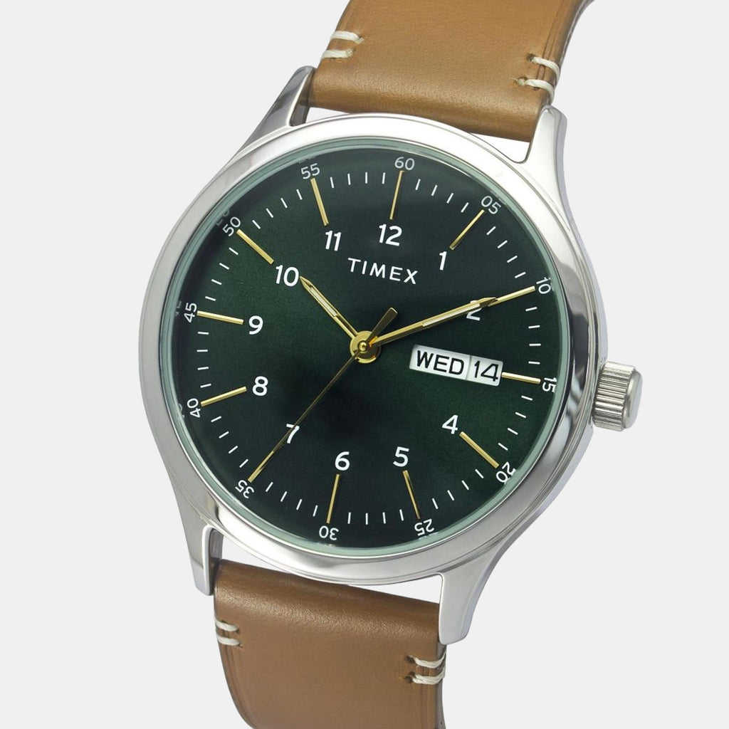 Timex Leather Green watch