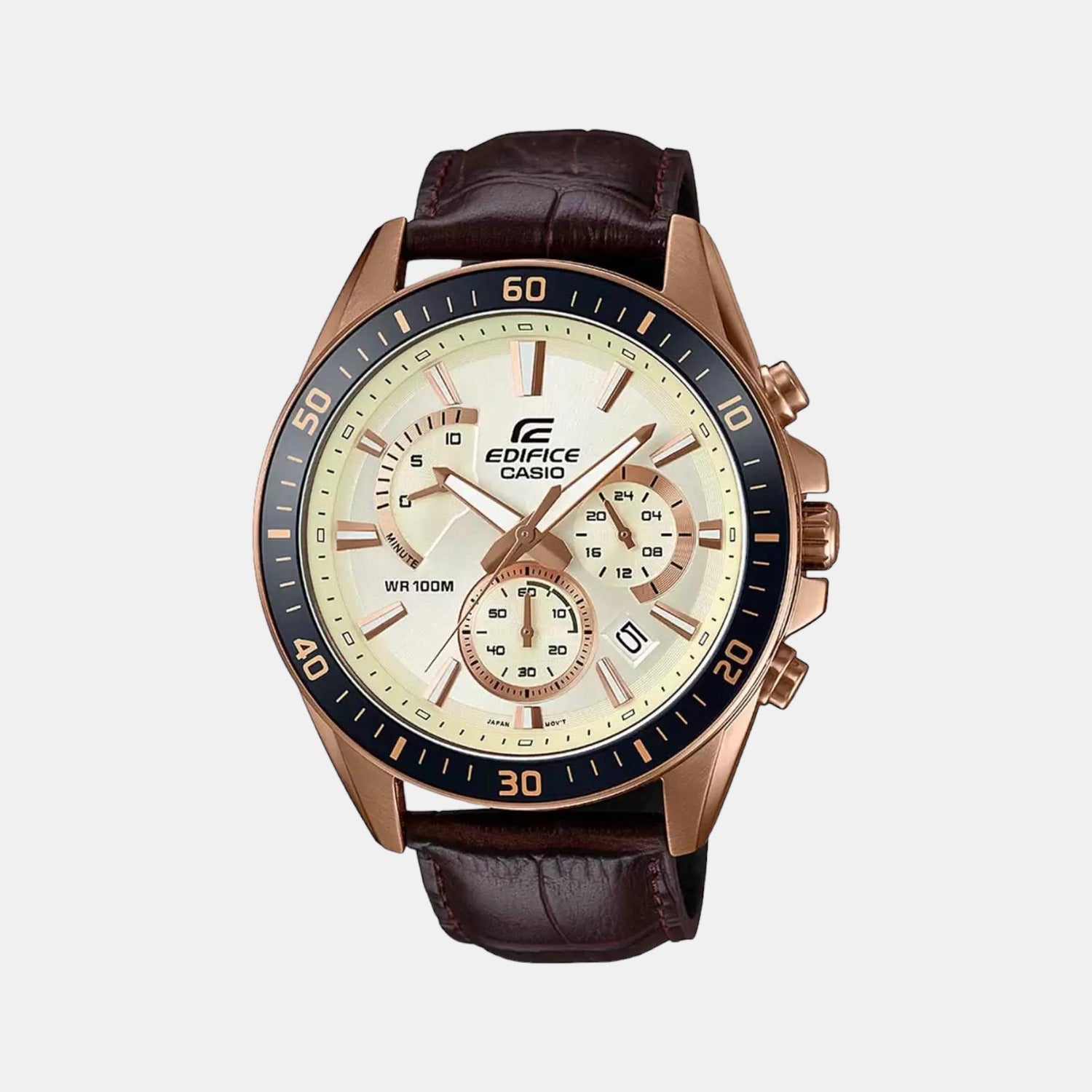Casio Round Rose Gold Chronograph watch