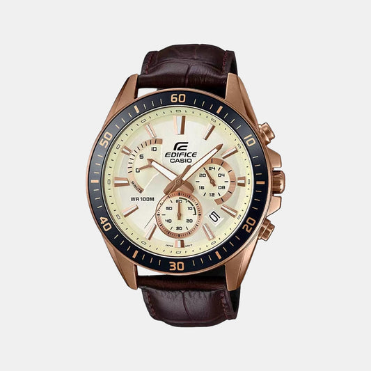 Edifice Male Chronograph Leather Watch EX359