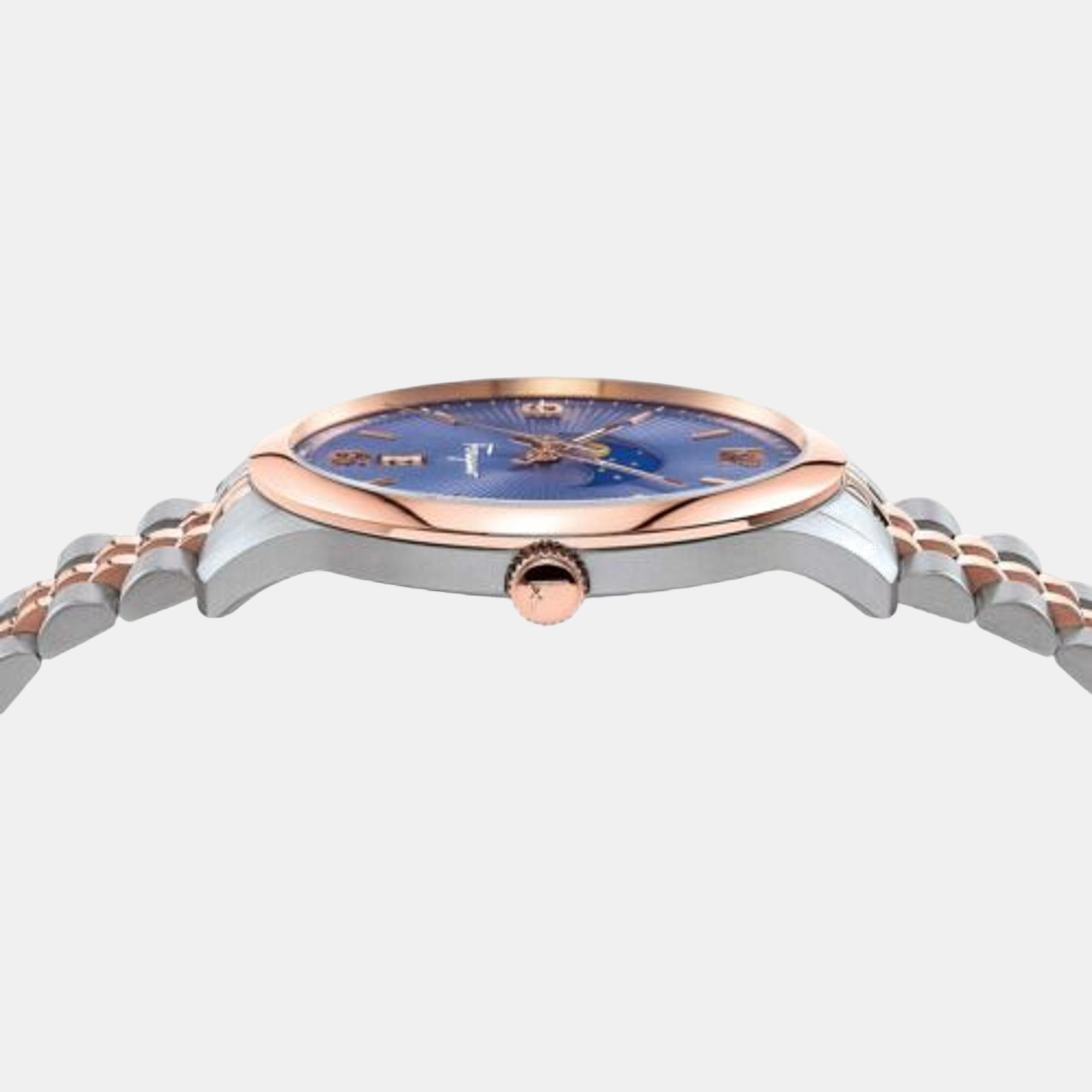 Mo-Ferragamo Duo Moonph 4 Men Quartz Blue Dial Analog Stainless Steel Watch SFMO00322