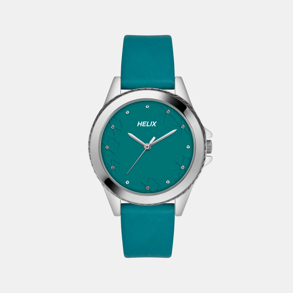 Helix Round Green Analog watch