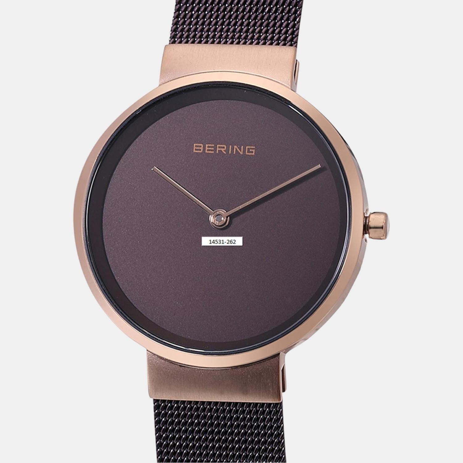 Bering Unisex Round Brown watch