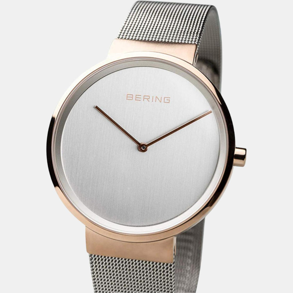 Bering Unisex Round Silver watch