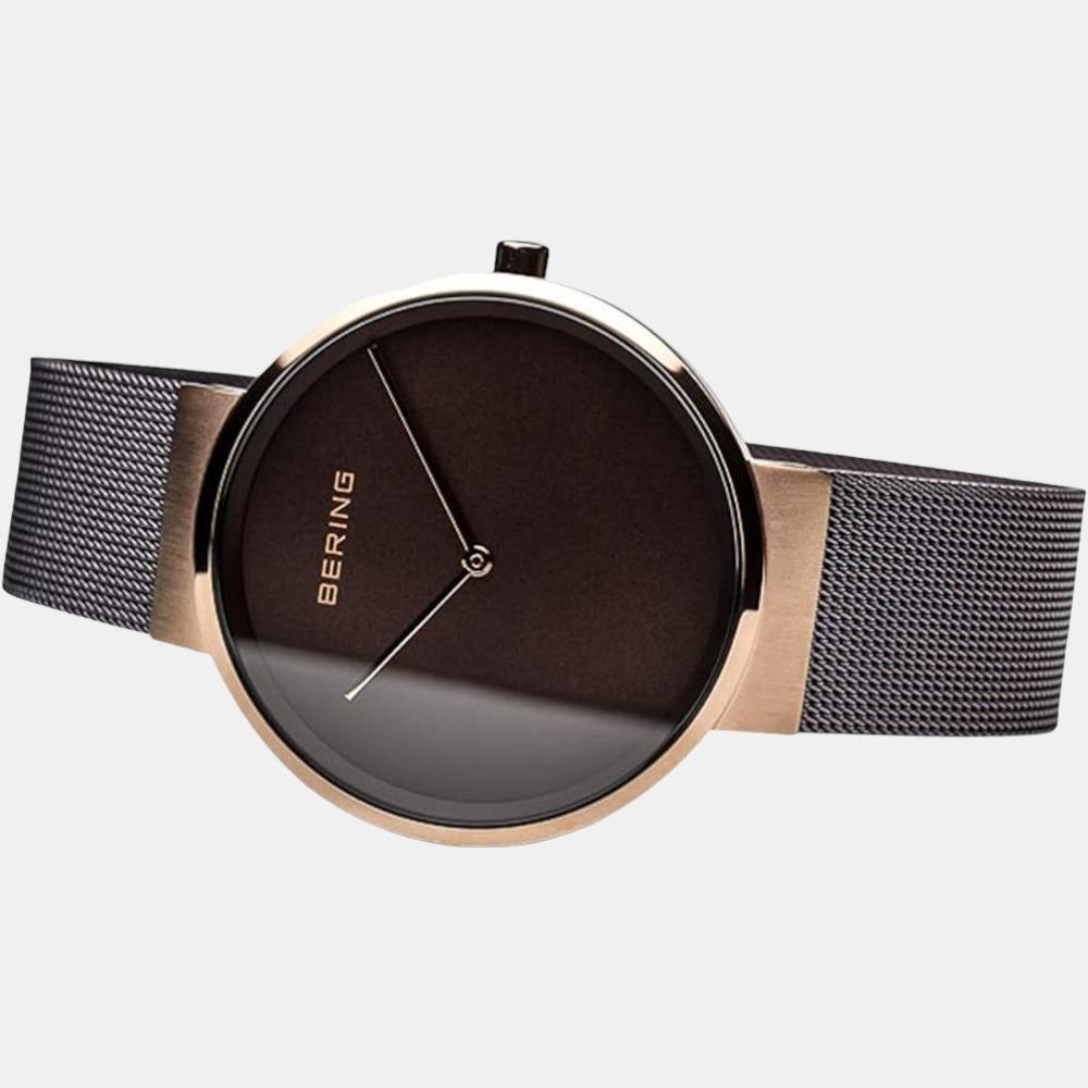 Bering Unisex Round Brown watch