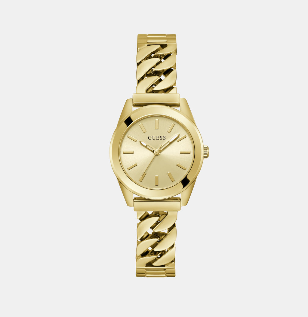 Guess Round Champagne Analog watch