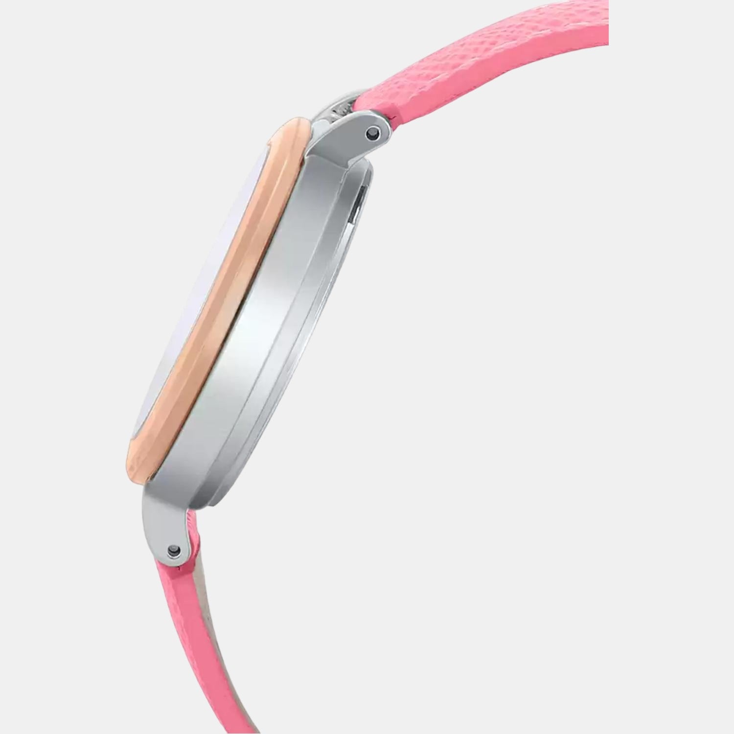 Sheen Women Quartz Silver Dial Chronograph Leather Watch SX195