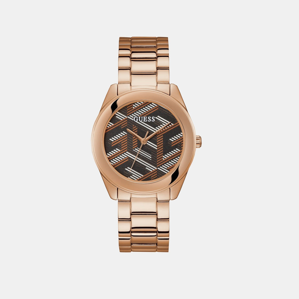 Guess Round Brown Analog watch