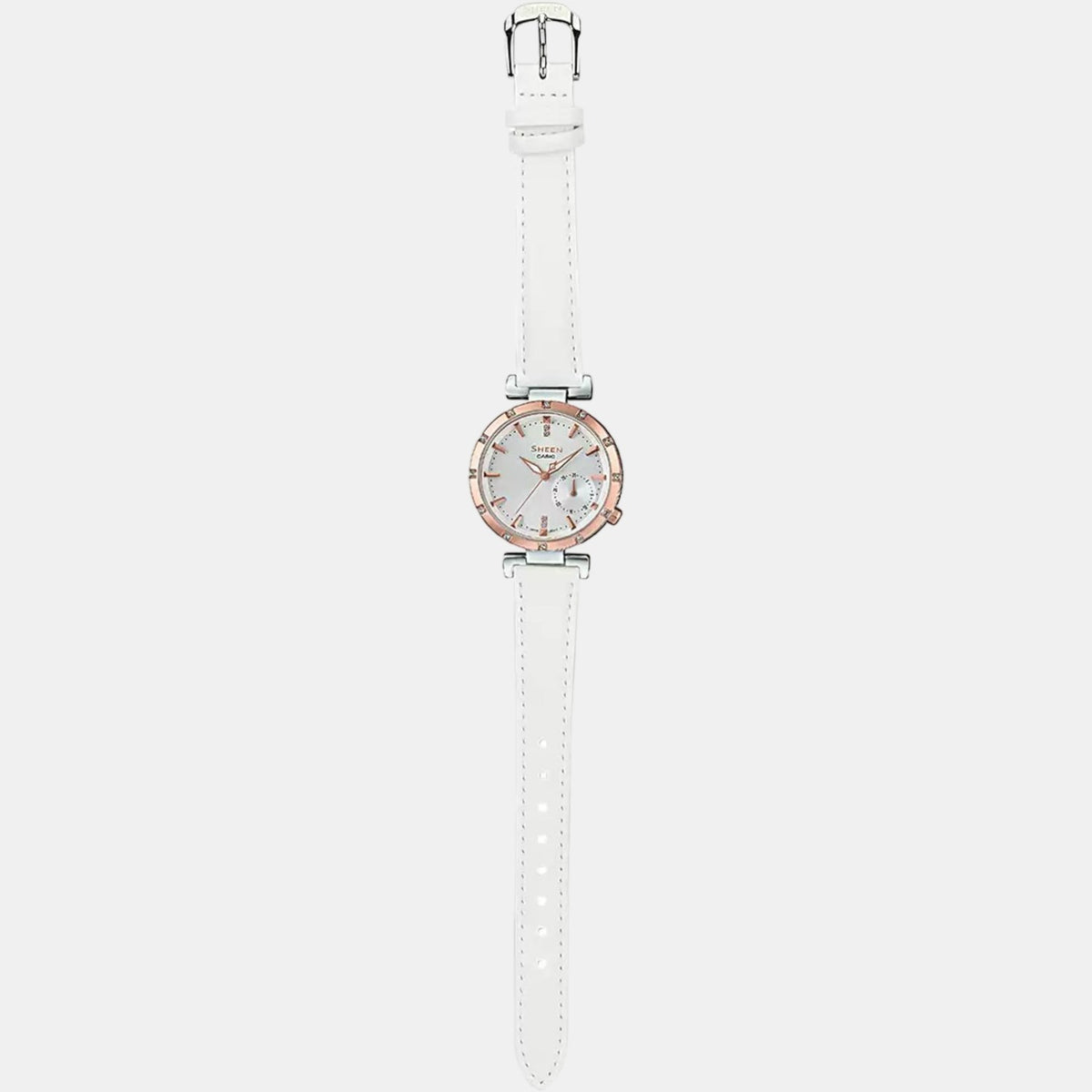 Sheen Women Quartz White Dial Chronograph Leather Watch SX226