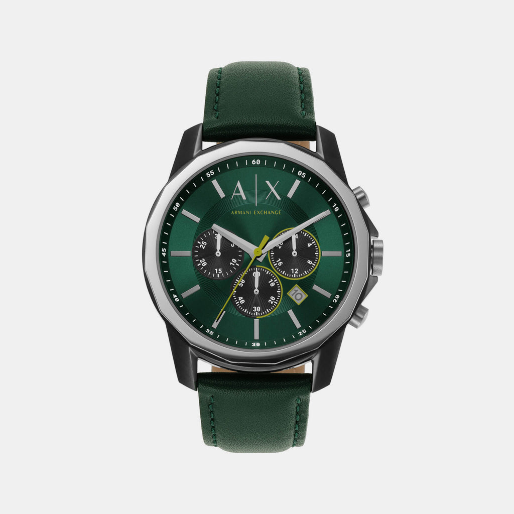 Armani Exchange Round Green Chronograph watch