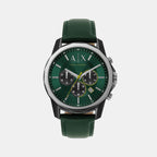 Armani Exchange Round Green Chronograph watch