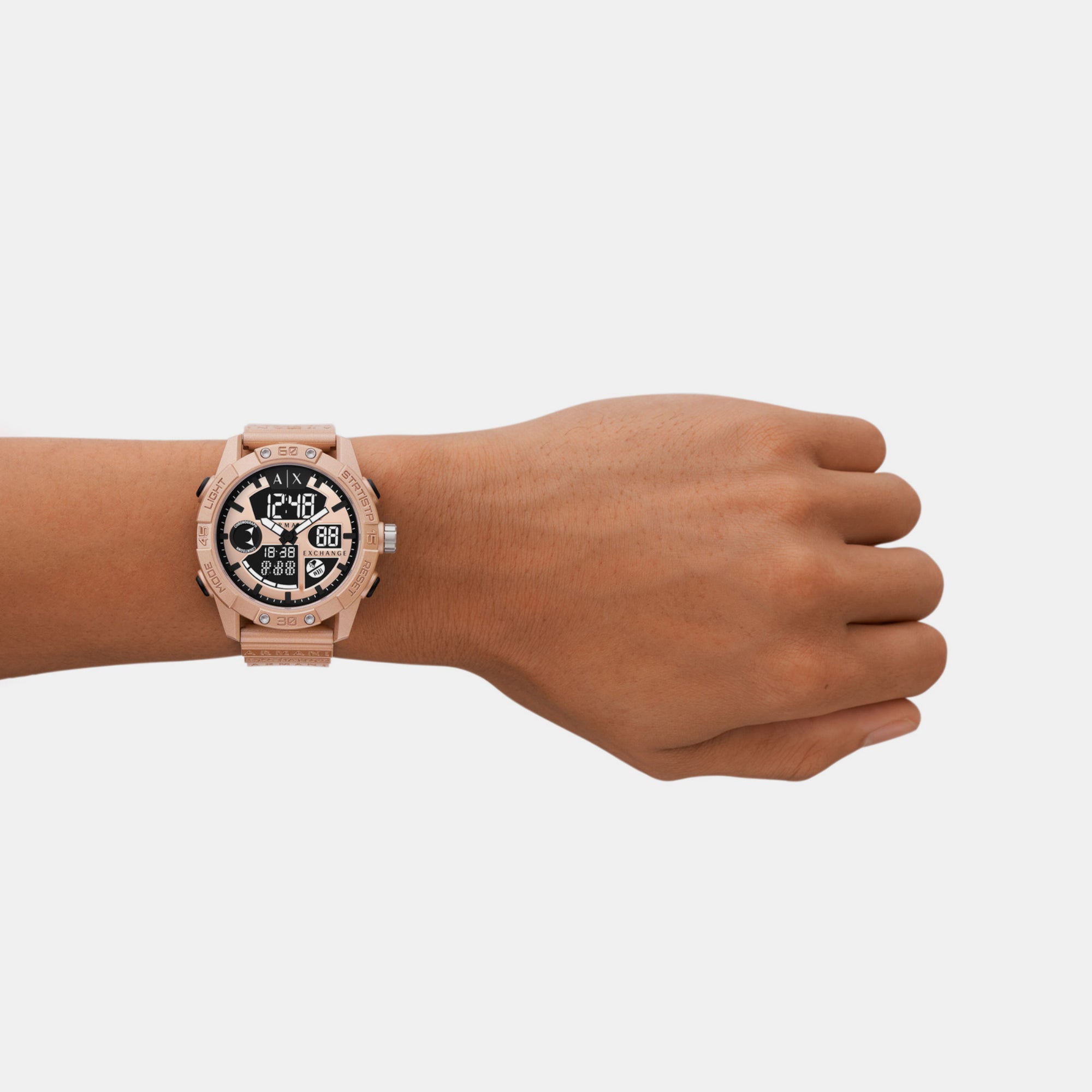 Armani Exchange Men Round Rose Gold watch